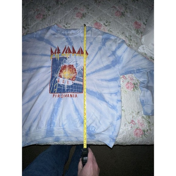 DEF LEPPARD PYROMANIA 2XL OVERSIZED TIE DYE LOGO RETRO BAND SWEATSHIRT 80’s MTV - Picture 6 of 6